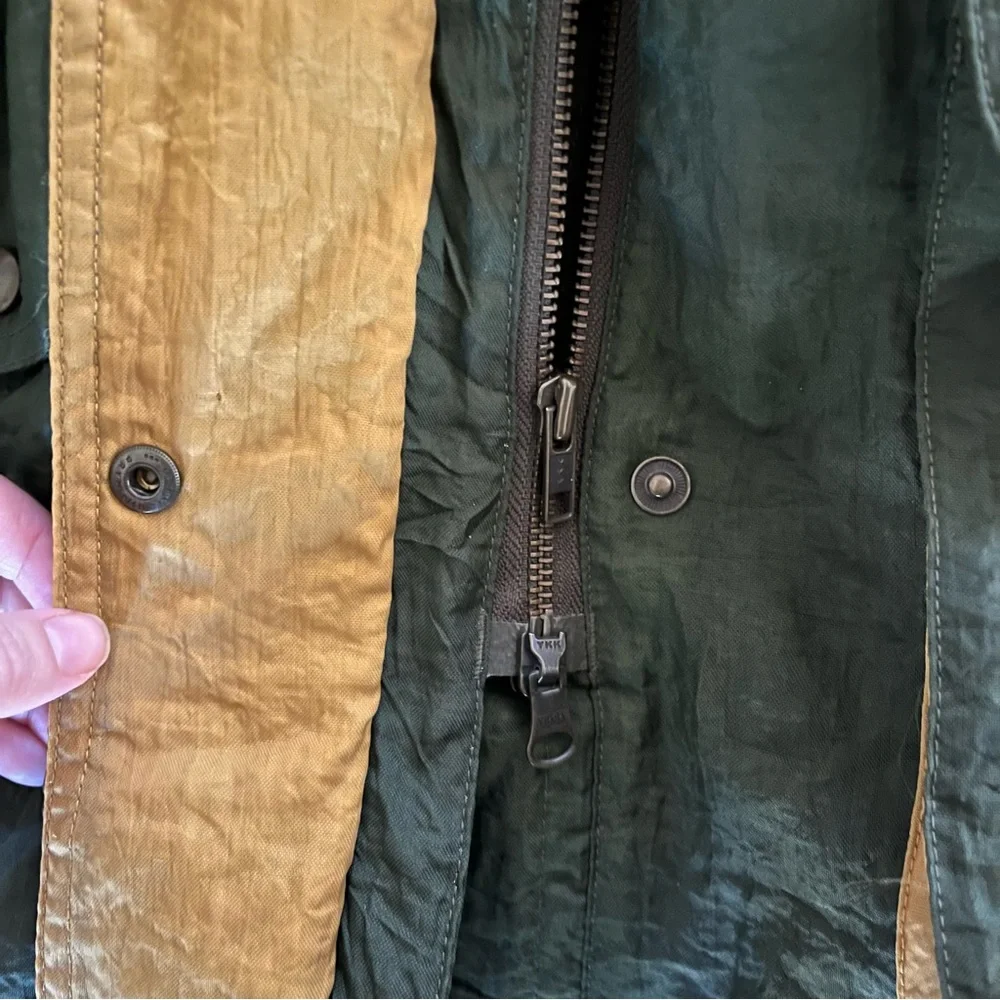Eddie Bauer Utility Jacket Women's M Olive Green Hoodie WeatherEdge Coat Vintage
